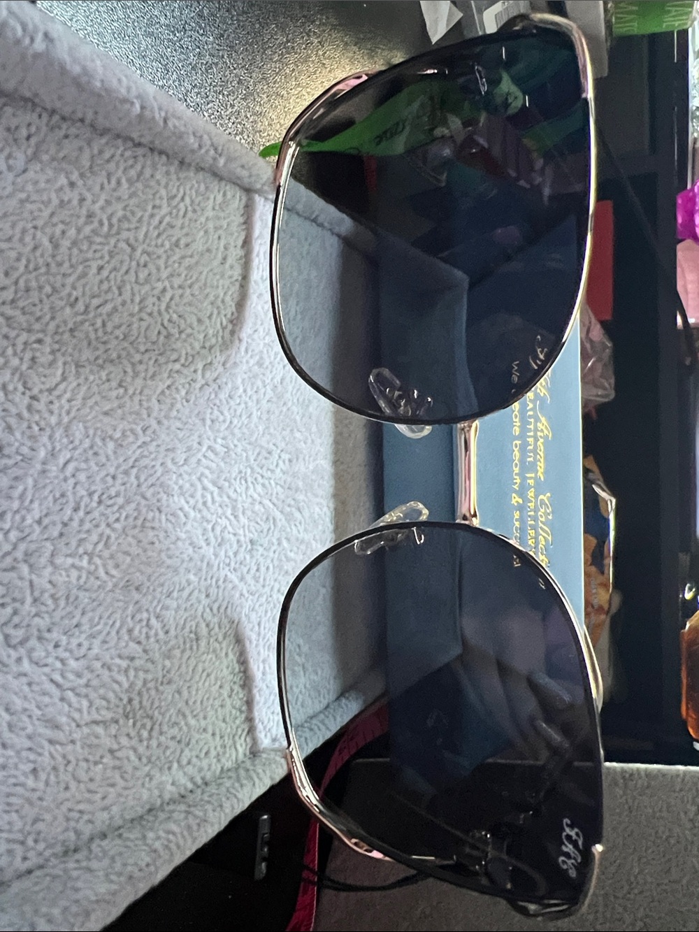Aviator Sunglasses - Black Lenses with gold Frame